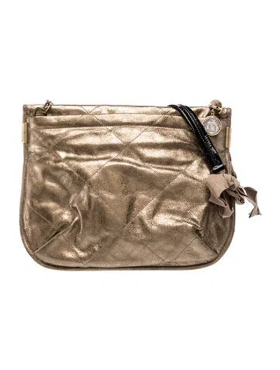 Pre-owned Lanvin Leather Evening Bag W/ Tags In Brown