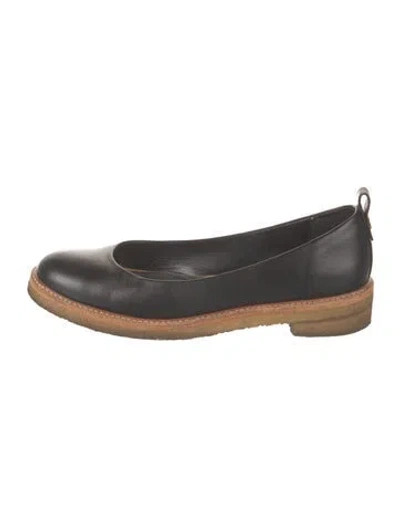 Pre-owned Lanvin Leather Flats In Black