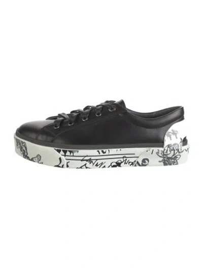 Pre-owned Lanvin Leather Graphic Print Sneakers W/ Tags In Multicolor