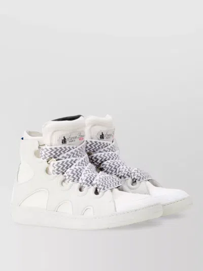 Lanvin Leather High-top Lace-up Sneakers In White