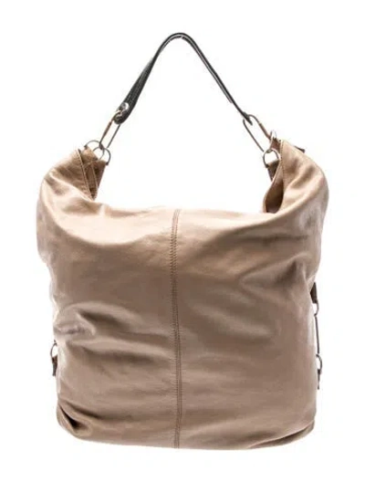 Pre-owned Lanvin Leather Hobo In Neutrals
