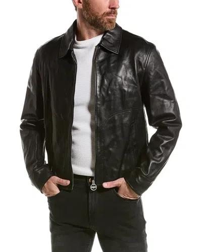 Lanvin Leather Zipped Jacket In Black