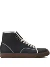 Lanvin Dbb1 High-top Leather Sneakers In Black