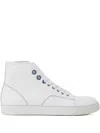 Lanvin Dbb1 High-top Leather Sneakers In White