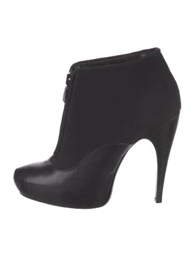 Pre-owned Lanvin Leather Lace-up Boots In Black