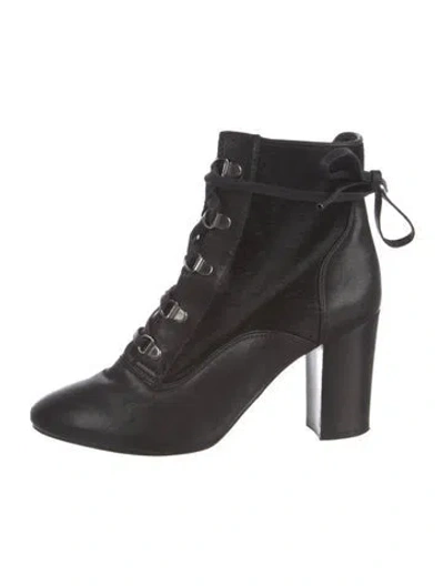 Pre-owned Lanvin Leather Lace-up Boots In Black