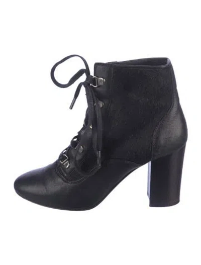 Pre-owned Lanvin Leather Lace-up Boots In Blue