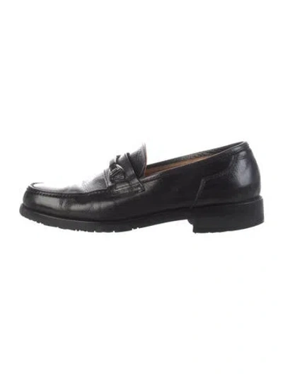 Pre-owned Lanvin Leather Loafers In Black