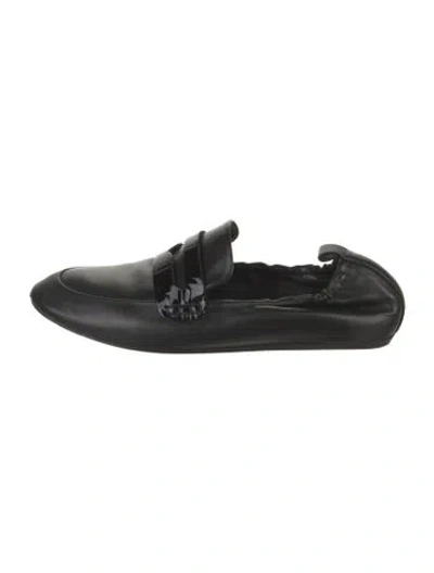 Pre-owned Lanvin Leather Loafers In Black