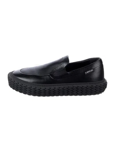 Pre-owned Lanvin Leather Loafers In Black