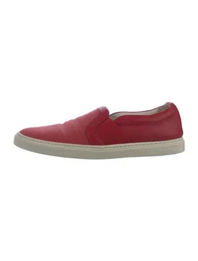 Pre-owned Lanvin Leather Loafers In Red