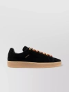 LANVIN LEATHER LOW-TOP SNEAKERS WITH FLAT RUBBER SOLE