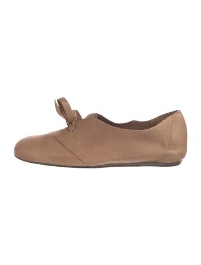 Pre-owned Lanvin Leather Mary Jane Flats In Neutral