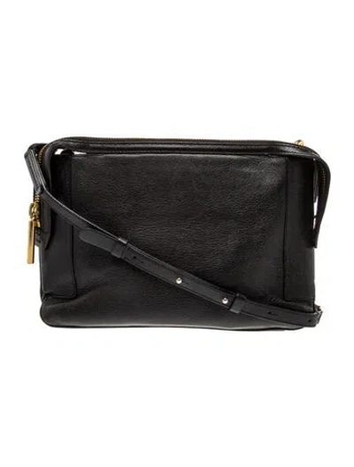 Pre-owned Lanvin Leather Messenger Bag In Black