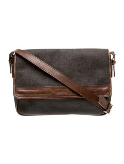 Pre-owned Lanvin Leather Messenger Bag In Gray