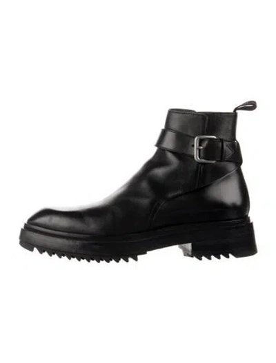 Pre-owned Lanvin Leather Moto Boots In Multicolor