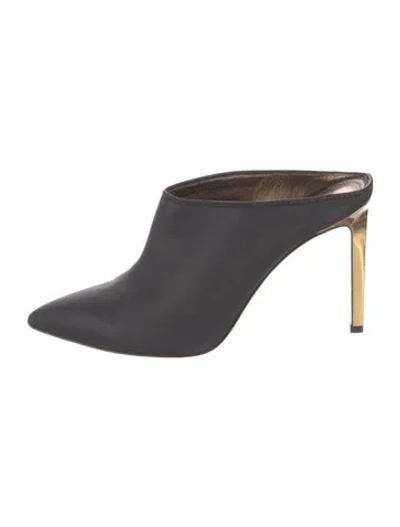 Pre-owned Lanvin Leather Mules In Black
