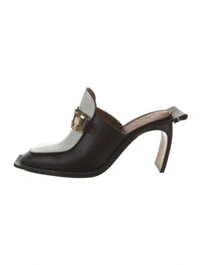 Pre-owned Lanvin Leather Mules In Black