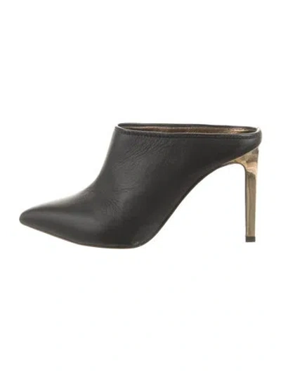Pre-owned Lanvin Leather Mules In Blue