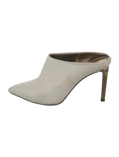 Pre-owned Lanvin Leather Mules In White