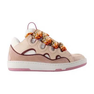 Lanvin Leather Multicolor Calfskin Sneaker In Pink