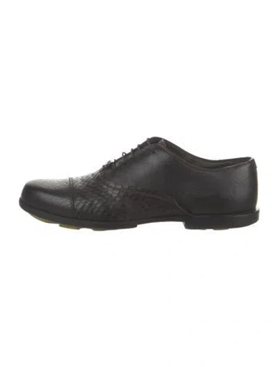 Pre-owned Lanvin Leather Oxfords In Black