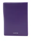 Lanvin Leather Passport Holder In Purple