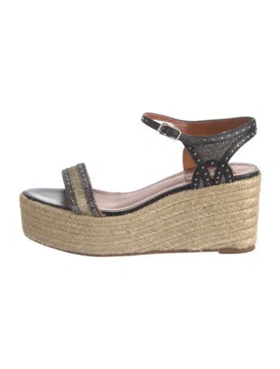 Pre-owned Lanvin Leather Patterned Espadrilles In Neutral