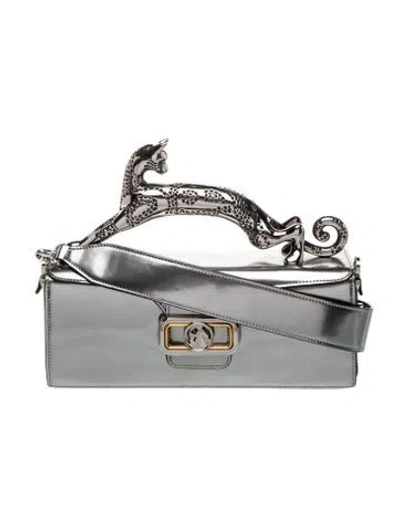 Pre-owned Lanvin Leather Pencil Cat Medium In Grey