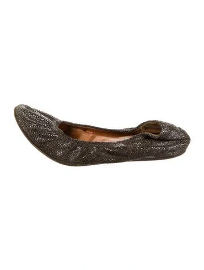 Pre-owned Lanvin Leather Polka Dot Print Ballet Flats