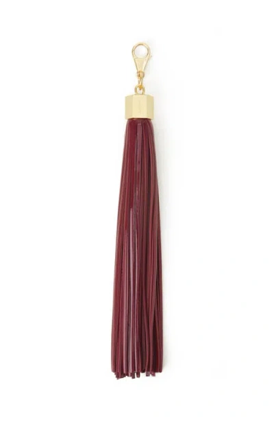 Lanvin Leather Pompom Bag Charm In Red
