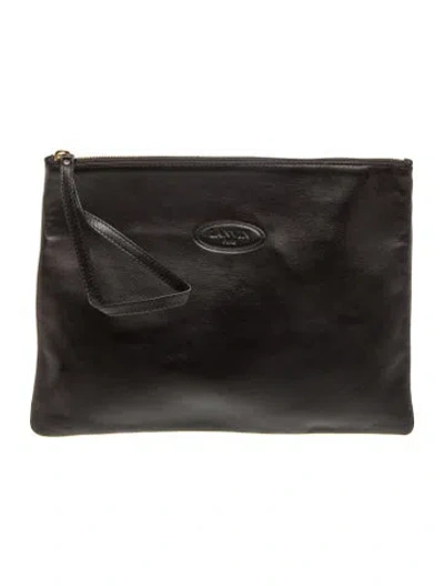 Pre-owned Lanvin Leather Portfolio In Black