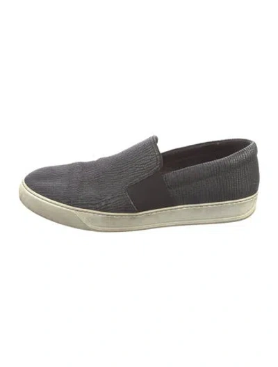 Pre-owned Lanvin Leather Printed Loafer Sneakers In Blue
