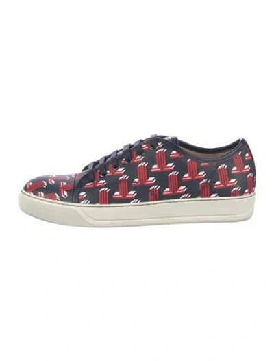 Pre-owned Lanvin Leather Printed Sneakers In Multi