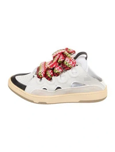 Pre-owned Lanvin Leather Printed Sneakers In Neutral