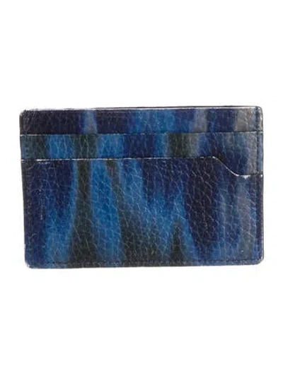 Pre-owned Lanvin Leather Printed Wallet In Blue