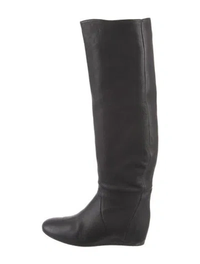 Pre-owned Lanvin Leather Riding Boots In Black