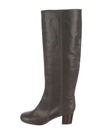 Pre-owned Lanvin Leather Riding Boots In Brown
