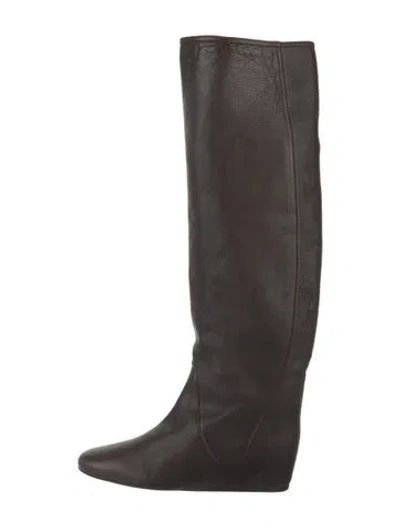 Pre-owned Lanvin Leather Riding Boots In Brown