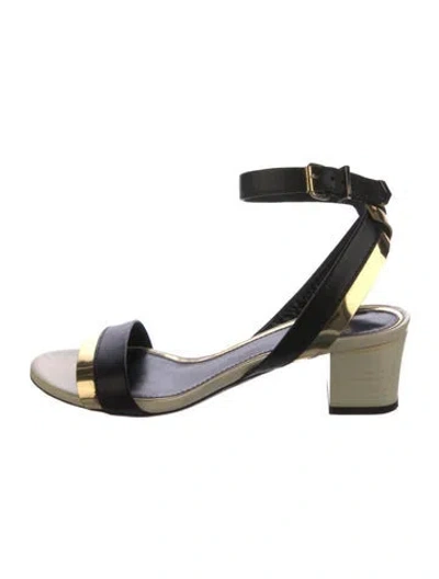 Pre-owned Lanvin Leather Sandals In Black