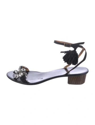 Pre-owned Lanvin Leather Sandals In Black