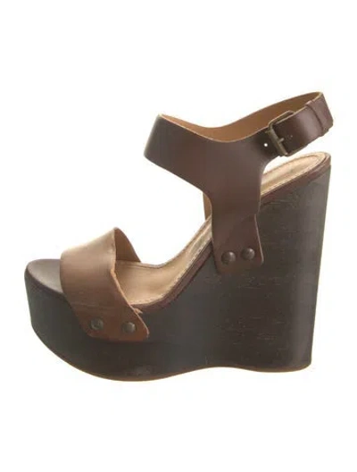 Pre-owned Lanvin Leather Sandals In Brown