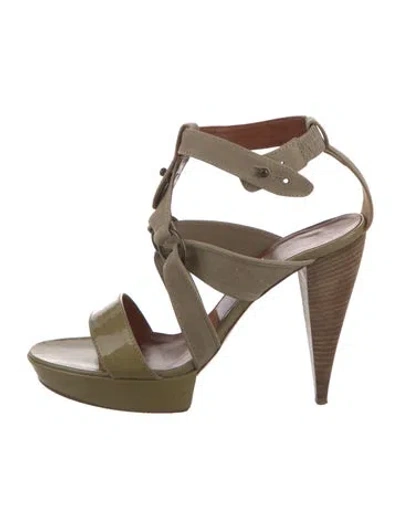 Pre-owned Lanvin Leather Sandals In Brown