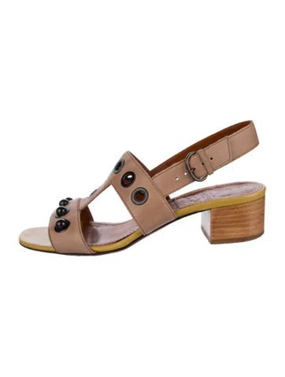 Pre-owned Lanvin Leather Sandals In Brown