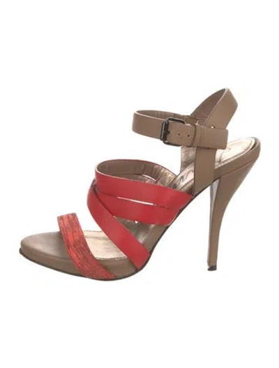 Pre-owned Lanvin Leather Sandals In Neutral