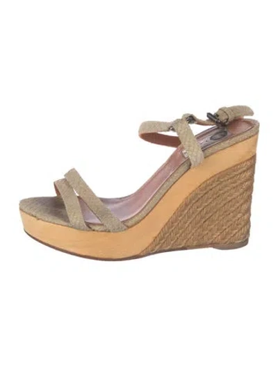 Pre-owned Lanvin Leather Sandals In Neutrals