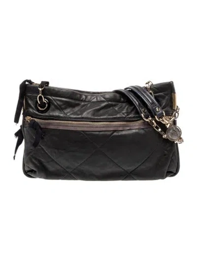 Pre-owned Lanvin Leather Shoulder Bag In Black