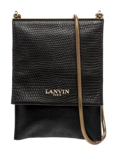 Pre-owned Lanvin Leather Shoulder Bag In Black
