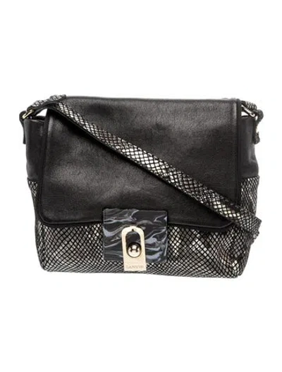 Pre-owned Lanvin Leather Shoulder Bag In Black