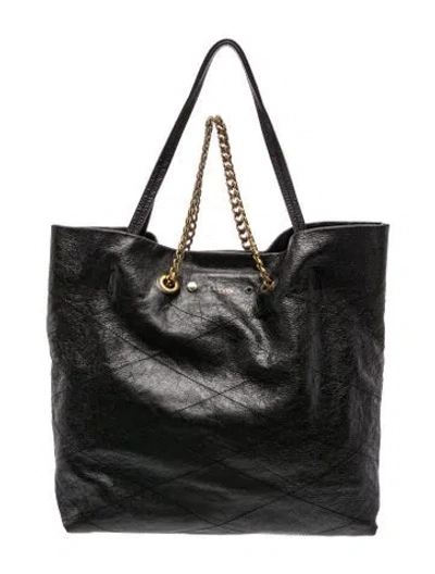 Pre-owned Lanvin Leather Shoulder Bag In Black